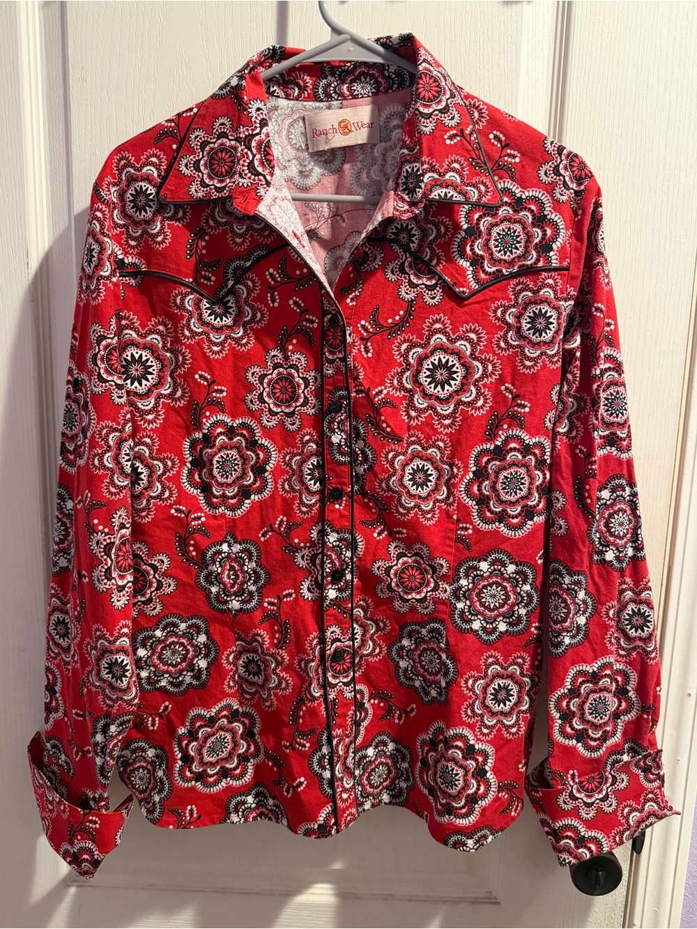 CR Ranchwear Red Floral Button-Down Shirt